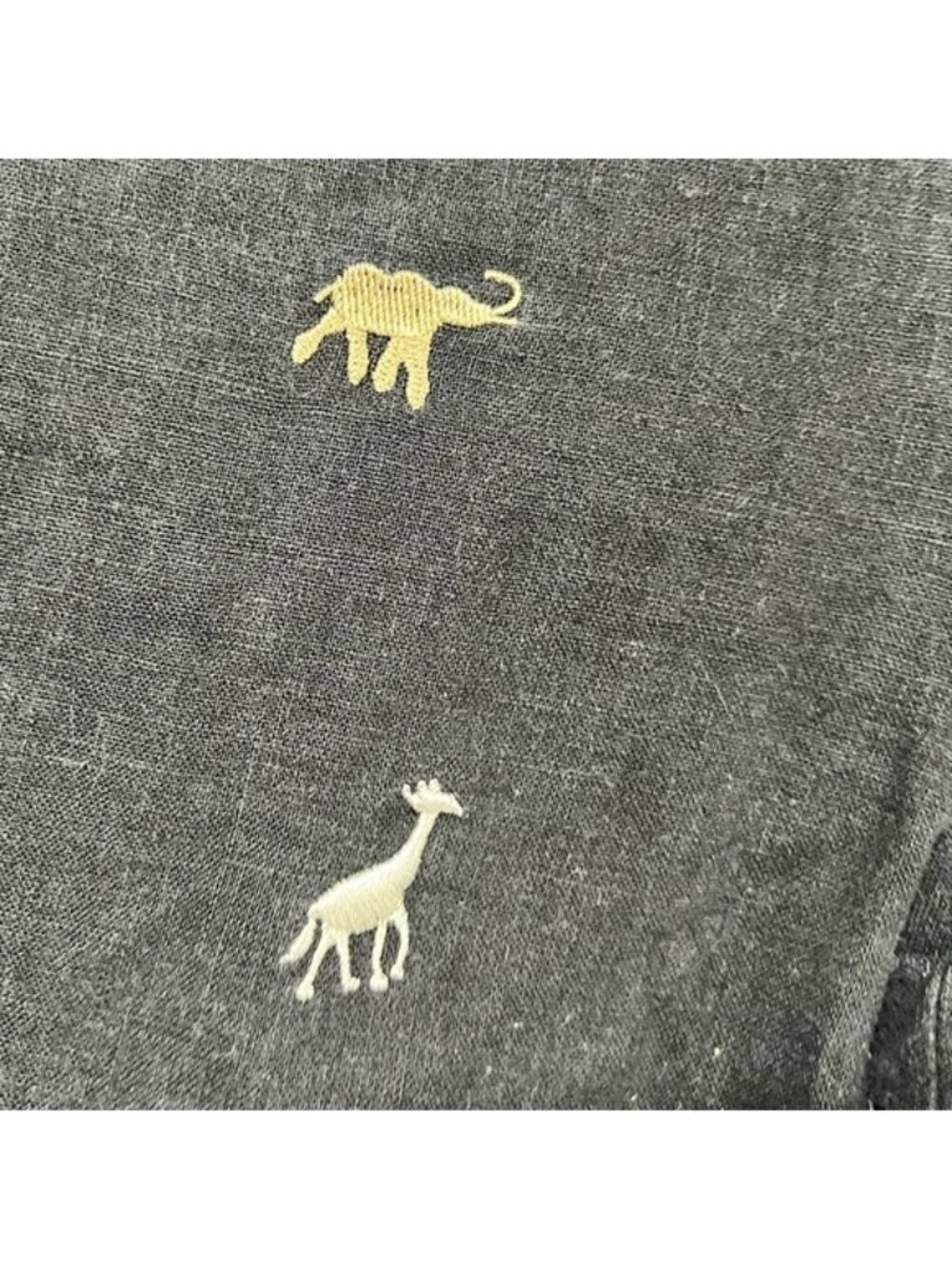 Peter Martin Black Linen Blend Embroidered Animal Pants - Size 12 - Picture 3 of 12